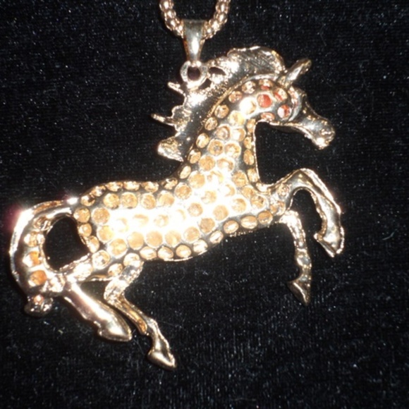 NWT Rhinestone Horse Sweater Necklace BOGO - Picture 3 of 6